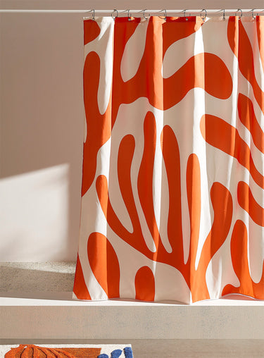 Artistic algae shower curtain